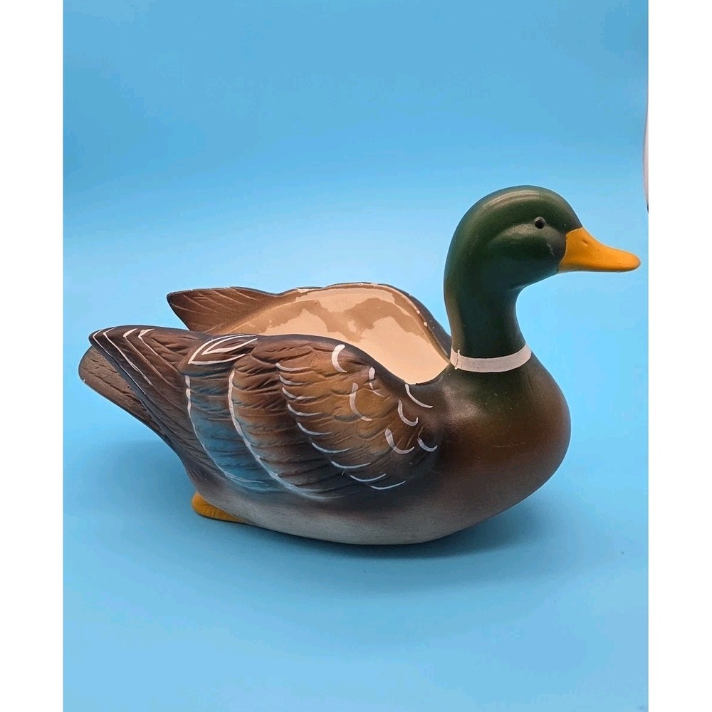 Vintage Napco‎ Ware Duck Porcelain Mallard Flower Planter Dish made in Japan